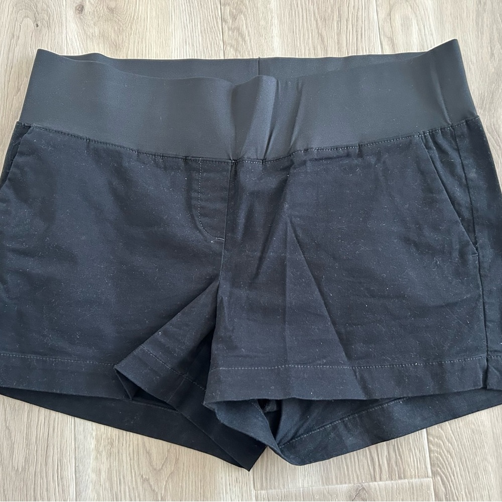 LOFT Black High Waist Shorts with Wide Waistband and Comfortable Fit